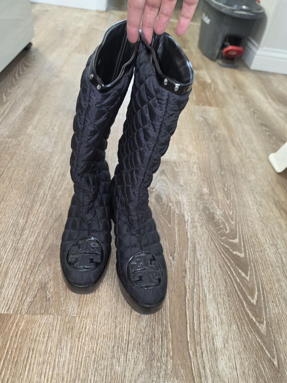 Tory Burch Quilted Black Knee-High Women's Boots